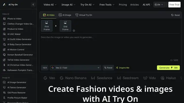 Virtual Try On AI website preview