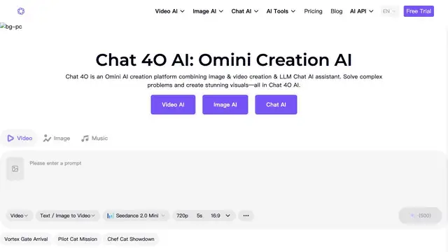 Chat 4O AI website preview
