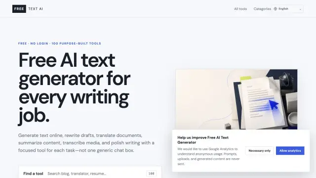 Free AI Generator website preview