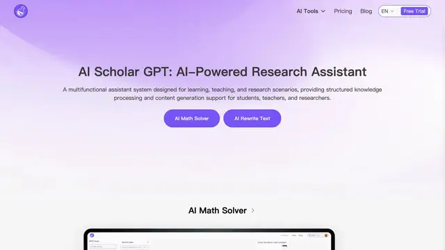 Scholar GPT AI website preview